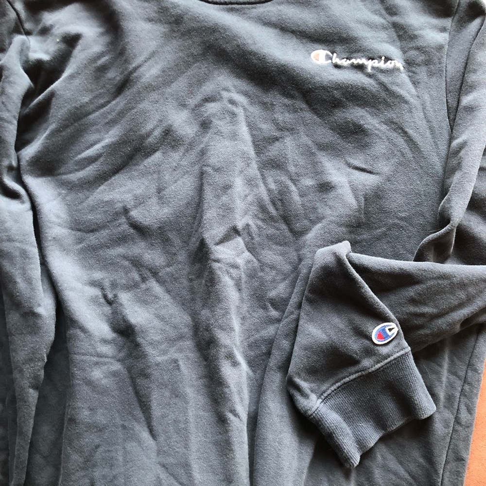 Champion navy Crewneck Pullover with Subtle Logo Tag